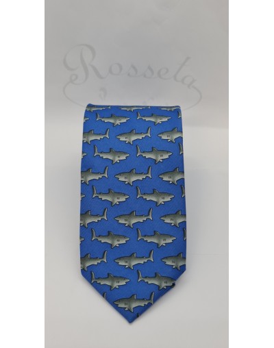 Corbata Tiburones fondo Azul