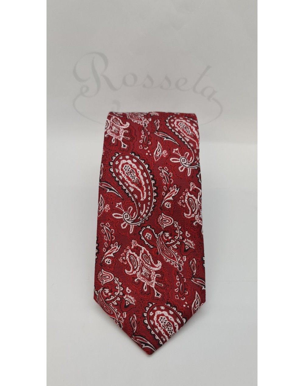 Corbata estampado cachemir rojo