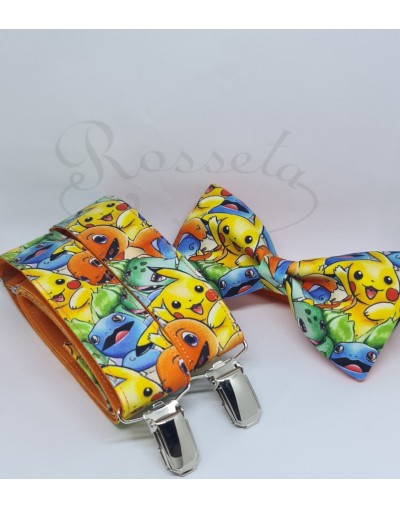 Conjunto Pokemon fondo naranja